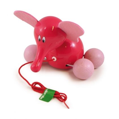 Vilac - Детска дървена играчка за дърпане слонче Fanfan