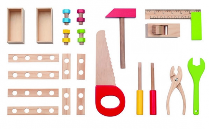 Woody, Инструменти, в, дървена, кутия, образователна играчка, играчка, играчки, игри, игра