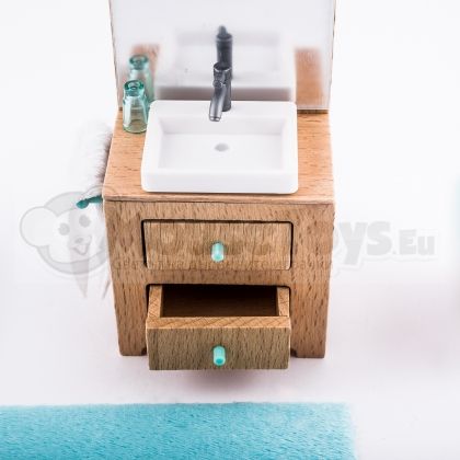 Djeco - дървено обзавеждане за куклена къща Color House баня