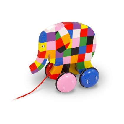 Vilac - Дървено играчка за дърпане - слонче Elmer