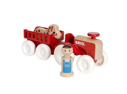Brio - Детска дървена играчка селскостопанско влакче