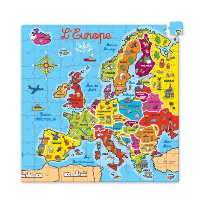 Vilac - Образователен дървен пъзел карта на Европа
