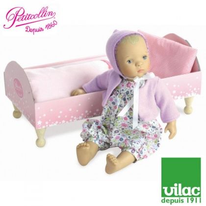 VILAC, Petitcollin, кукла, бебе, Fleur, кутия, легло, одеяло, игра, игри, играчка, играчки