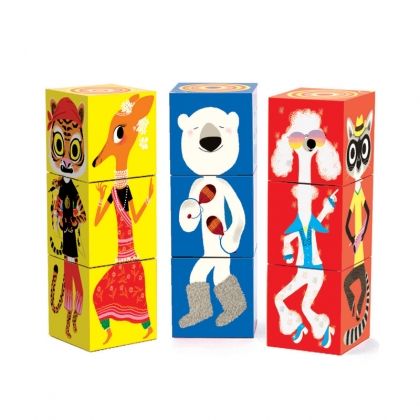 DJECO, 9 кубчета, 12 животни, игра, игри, играчка, играчки