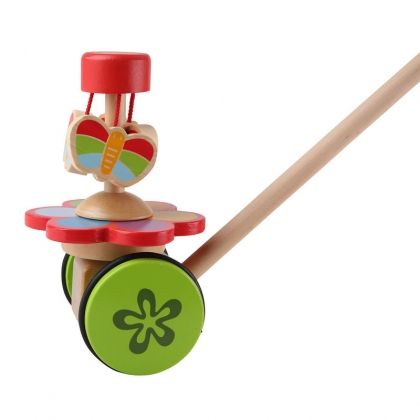 Hape - Дървена играчка за бутане - Пеперудки