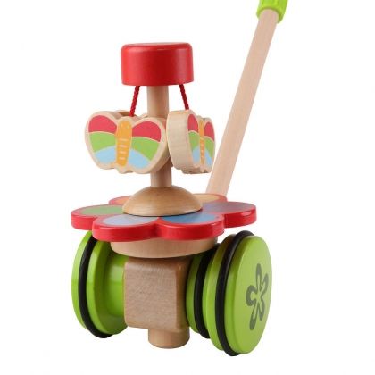 Hape - Дървена играчка за бутане - Пеперудки