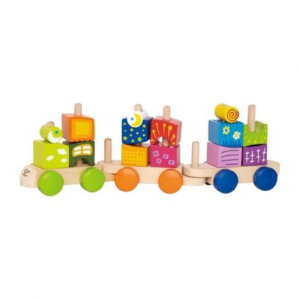 hape,  дървено, влакче, влак, кубче, кубчета, многоцветни, шарени, разноцветни, игра, игри, играчка, играчки