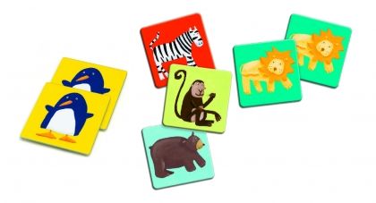 Djeco - Детска игра за памет мемо Цветни животни