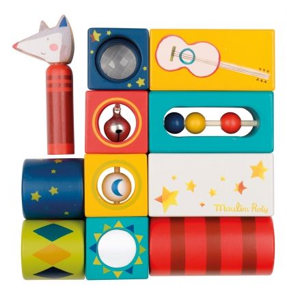 moulin roty, детски, дървени, музикални, дърво, кубчета, активности, игра, игри, играчка, играчки