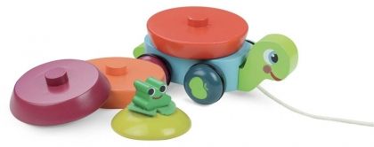 vilac, дървена, играчка, за, дърпане, и, нанизване, костенурка, жаба, игра, игри, играчки
