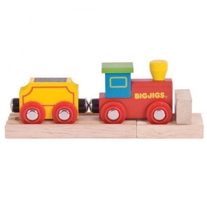 Bigjigs, дървен влак, локомотивче, дървен локомотив, детско влакче, играчка, играчки, игри, игра