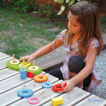 Andreu toys, цветна, низанка, със, зъбни, колела, играчка, играчки, игри, игра