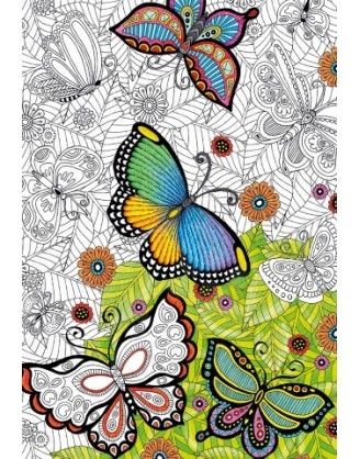 educa,творчески, комплект, пъзел, за, оцветяване, пеперудки