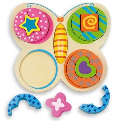Andreu toys - Дървен пъзел цветове и форми - Пеперуда