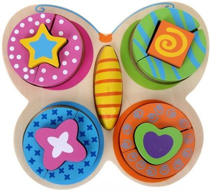 Andreu toys - Дървен пъзел цветове и форми - Пеперуда