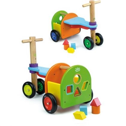 vilac, триколка, детско, дървено, колело, за, баланс, без педали, кубче, кубчета, сортер, балансиране, балансиращо, игра, игри, играчка, играчки