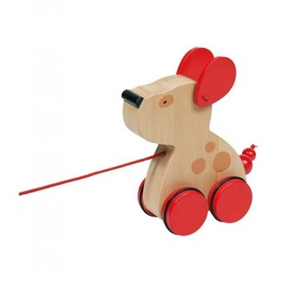 Goki - Дървена играчка за дърпане - Куче Луна