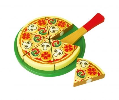 Viga, вегетарианска пица, дървена игра - пица, игри за готвене, играчки от дърво, игра - пица,  пица от дърво, игра  за готвене, детски кухненски аксесоари, игра, игри, играчки, играчка