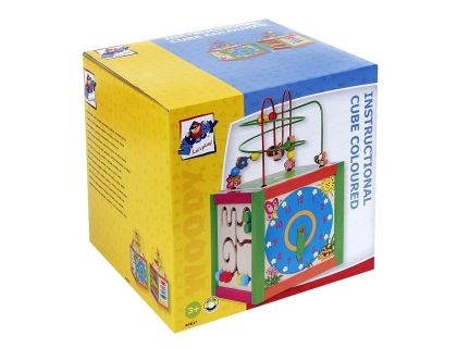 Woody - Детска дървена играчка дидактически цветен куб