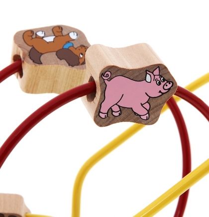 Woody - Детска дървена играчка лабиринт "Веселото влакче"