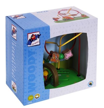 Woody - Детска дървена играчка лабиринт "Веселото влакче"
