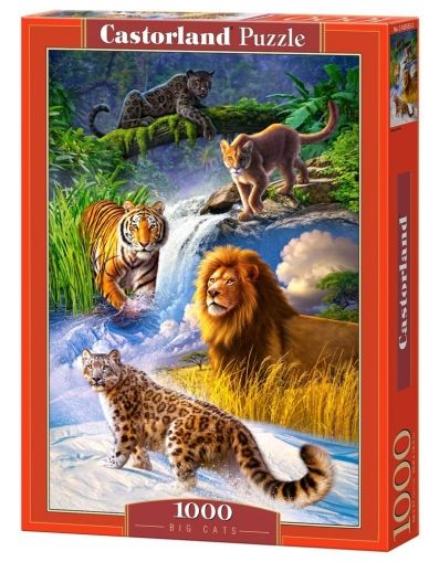 Castorland, диви животни, животни, големи котки, лъв, пантера, пума, тигър, пъзел, пъзели, puzzles, пъзелите, пъзели