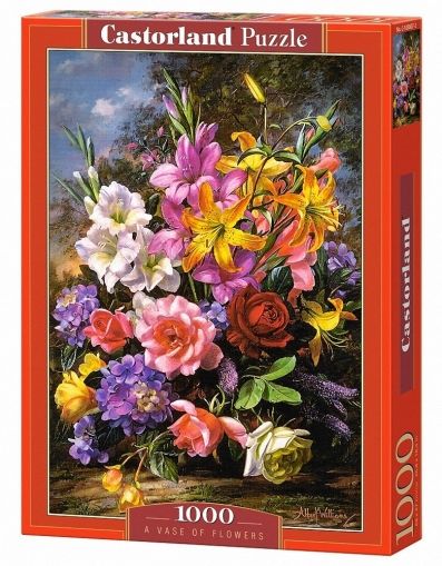 Castorland, ваза, цветя, ваза с цветя, цветове, пъзел, пъзели, puzzles, пъзелите, пъзели