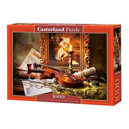 Castorland, натюрморт, цигулка, картина, музика, ноти, пъзел, пъзели, puzzles, пъзелите, пъзели