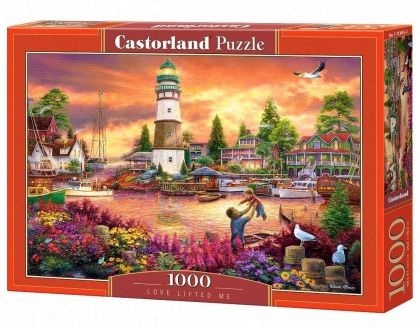 Castorland, любов, цветове, светлина, село, река, красота, цветя, пъзел, пъзели, puzzles, пъзелите, пъзели