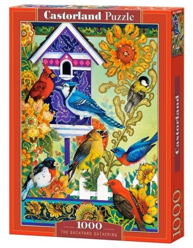 Castorland, птици, заден двор, събиране, цветове, пъзел, пъзели, puzzles, пъзелите, пъзели