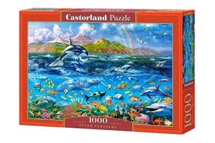 Castorland, панорама, океан, морски животни, острови, дъга, пъзел, пъзели, puzzles, пъзелите, пъзели