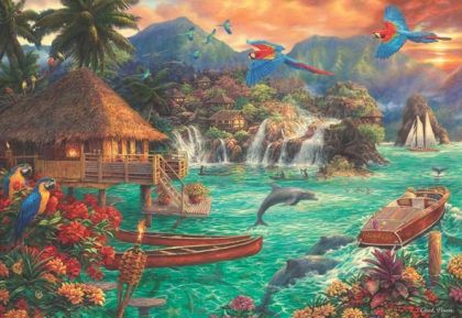 anatolian, пъзел, пъзели, puzzle, puzzles, забавен, забавни, живот на острова, живот, остров, острова, папагали, делфини, водопад, водопади, пейзаж