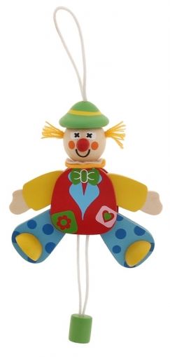 Woody - Висяща дървена играчка “Подскачащият Джак“ с зелена шапка