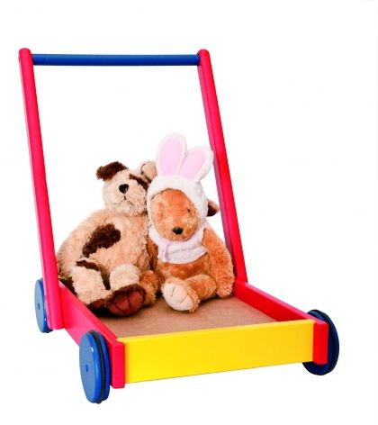 Woody - Детска дървена играчка - Конструктор-количка за прохождане
