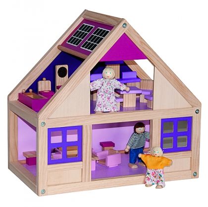 Woody - Детска дървена къща за кукли с обзавеждане - Тренди
