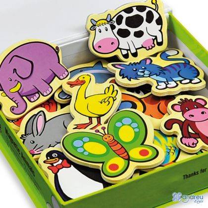 Andreu toys - Комплект дървени фигурки - Магнитни животни