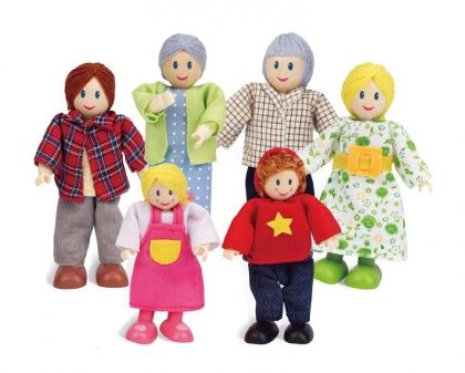 Hape, дървени, кукли, европейско семейство, фина моторика, реч, играчка, играчки, игри, игра