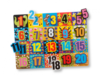 melissa & doug, дървен пъзел с фигури, цифри, дървен пъзел, фигури, фигурки, математика, броене, числа, детски пъзел, пъзел с цифри, пъзел, пъзели, puzzle, puzzles