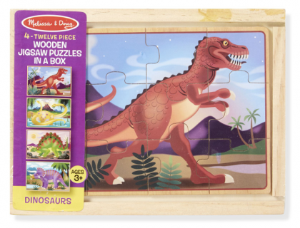 melissa & doug, четири дървени пъзела в кутия, динозаври, четири пъзела, комплект пъзели, пъзели в кутия, пъзели с динозаври, детски пъзели, пъзел, пъзели, puzzle, puzzles