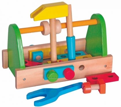 Woody, Детска, дървена, играчка, Сандък, с, инструменти, играчки, игри, игра