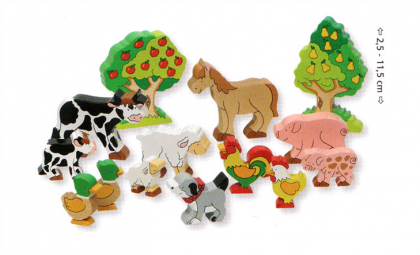 Goki - Дървена играчка - Селскостопански животни