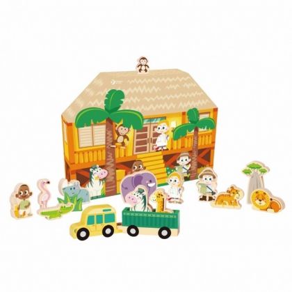 Classic World, комплект от къщичка с диви животни, 16, части, къщичка, къщичка с животни, игра с животни, детска къщичка с животни, игра, игри, играчка, играчки 