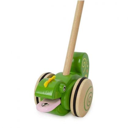 Classic World - Дървена играчка за бутане - Хамелеон 