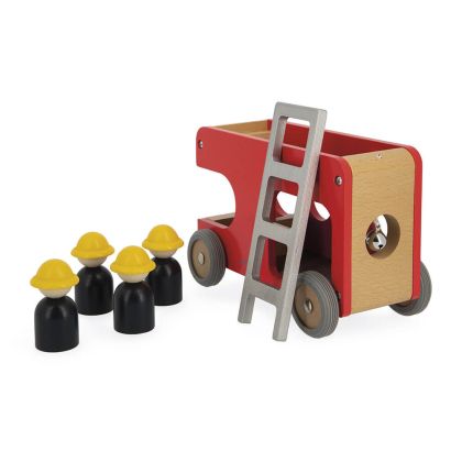 Janod - Дървена играчка - Пожарен автомобил 