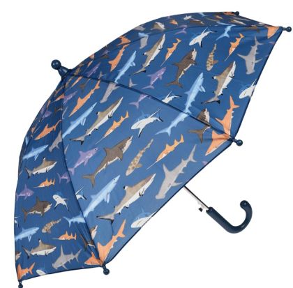 Rex London, чадър, чадър за деца, детски чадър, лек детски чадър, чадър с акули, детски чадър с акули, чадъри за деца, детски чадъри, чадър акули, детски син чадър, син чадър с акули, продукти Rex London, играчки Rex London, детски чадъри Rex London
