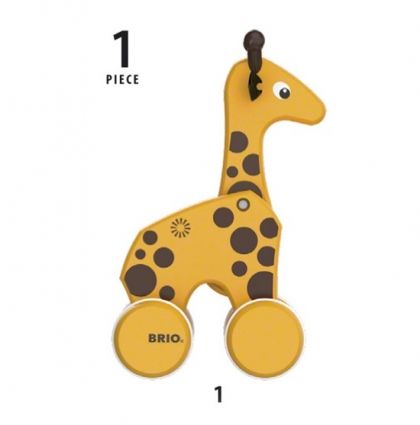 Brio - Дървено Жирафче за дърпане