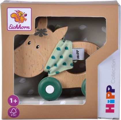 Детска дървена играчка за бутане - Магаренце - Колекция HIPP - Eichhorn