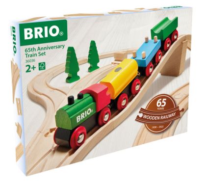 Юбилеен комплект - дървен влак с релси - 32 части - Brio