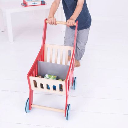Дървена детска количка за пазаруване - BIGJIGS