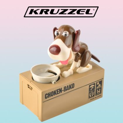 Касичка на батерии - кафяво куче - Kruzzel